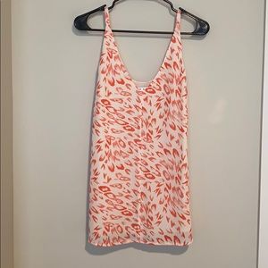 Pink Coral V-neck Animal Print Tank